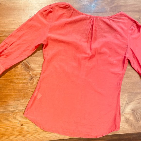 LILY POND HALF BUTTON PLACKET BLOUSE - Picture 6 of 7